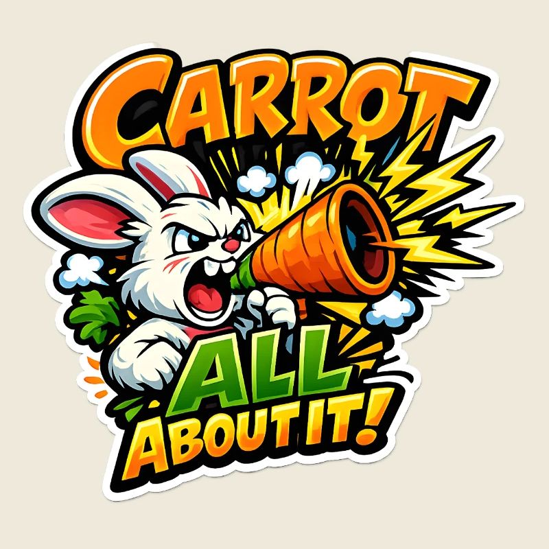 Lapin Mégaphone Carotte – Style Comic