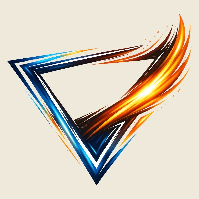 Triangle de design de justaucorps Bleu Orange Style Dynamique