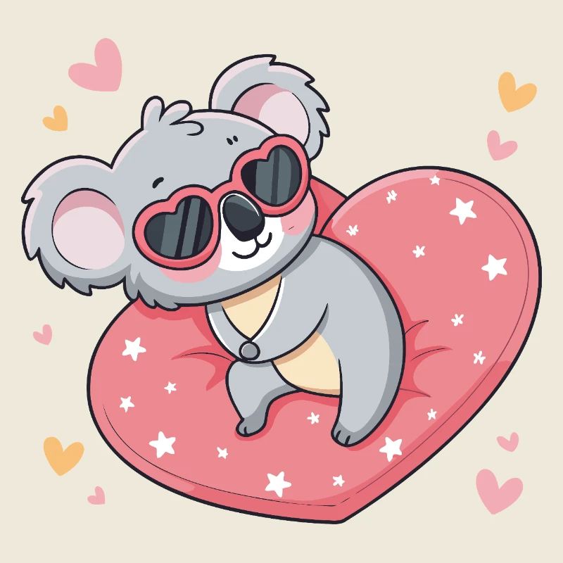 Koala-Liebe auf Pink Heart