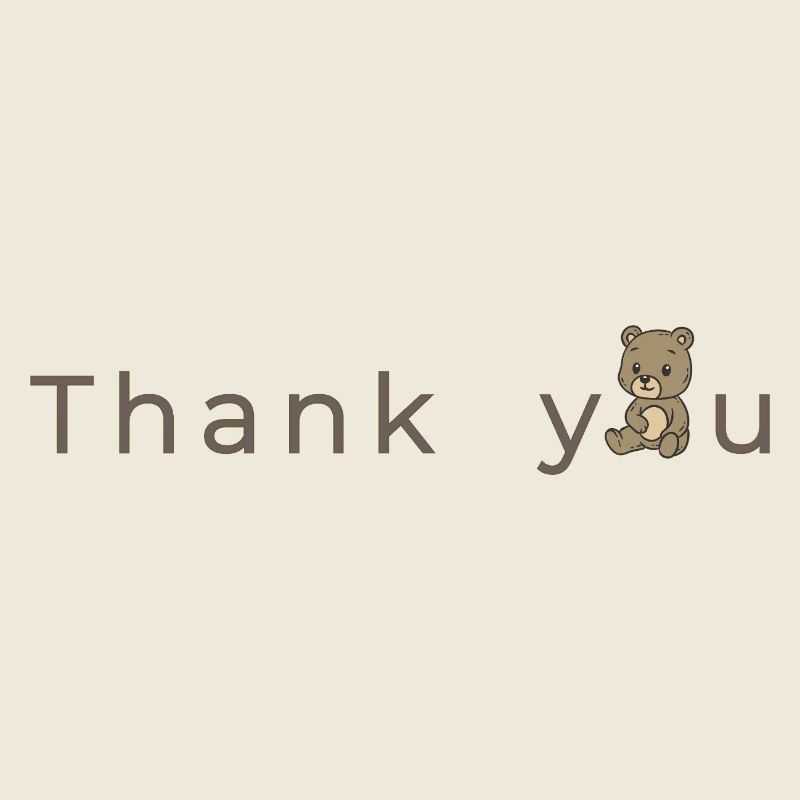 Botschaft thank you mit einem kleinen Teddybär 