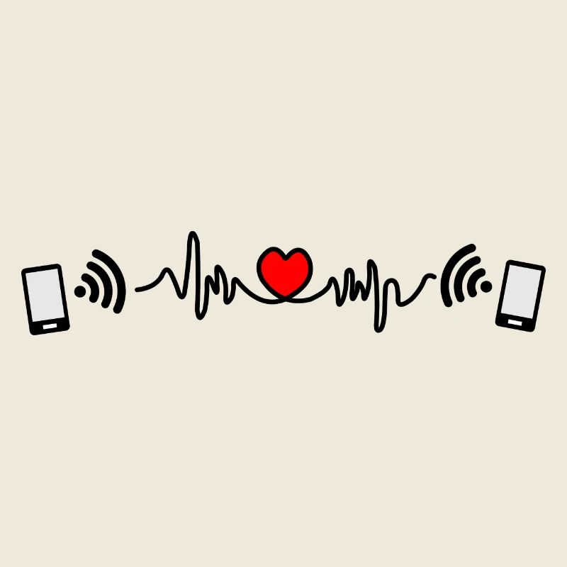 Smartphone heart rate with online connection of two