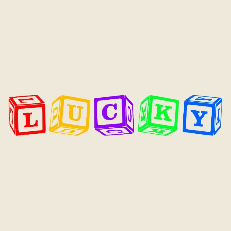 Lucky – Colorful 3D Cube Letter Design