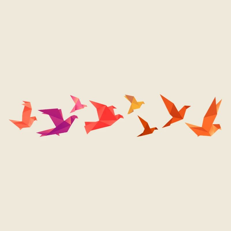 Origami Bird Migration (red)