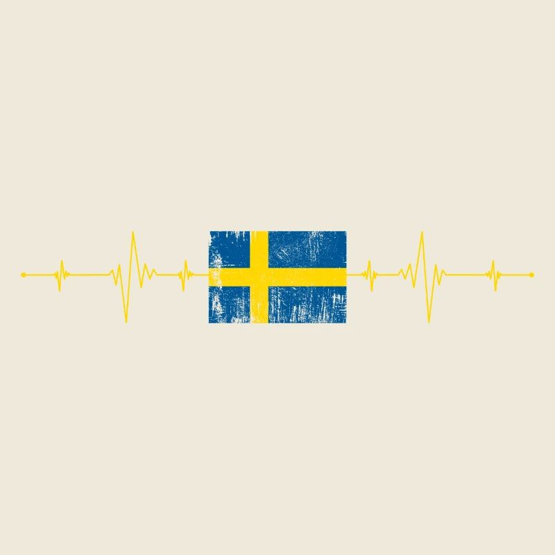 Sweden Flag Heartbeat