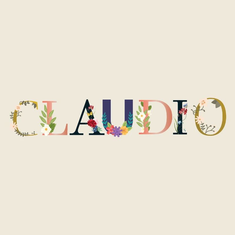 CLAUDIO Name mit Blumen geschmückt