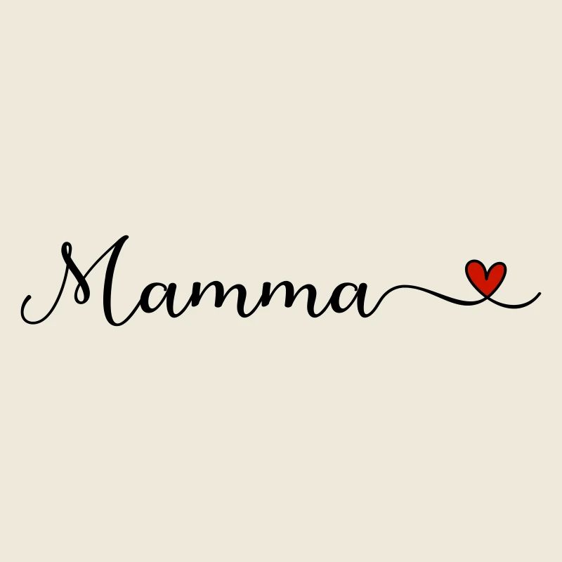 Mamma Herz Schriftzug