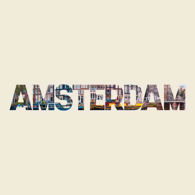 Amsterdam Stadtansicht Typo Collage