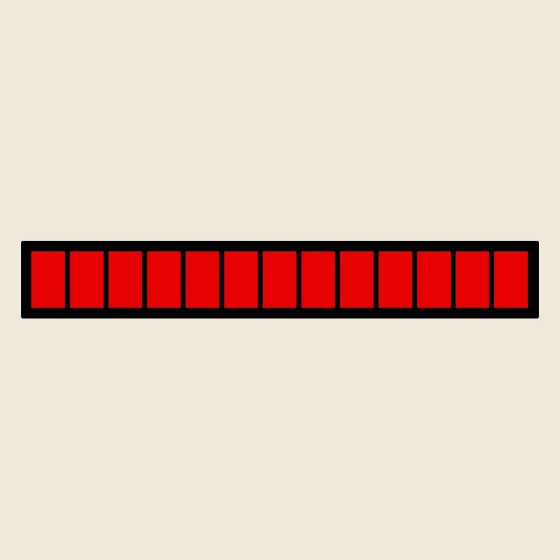 Barre de chargement rectangle Noir Rouge (100%)