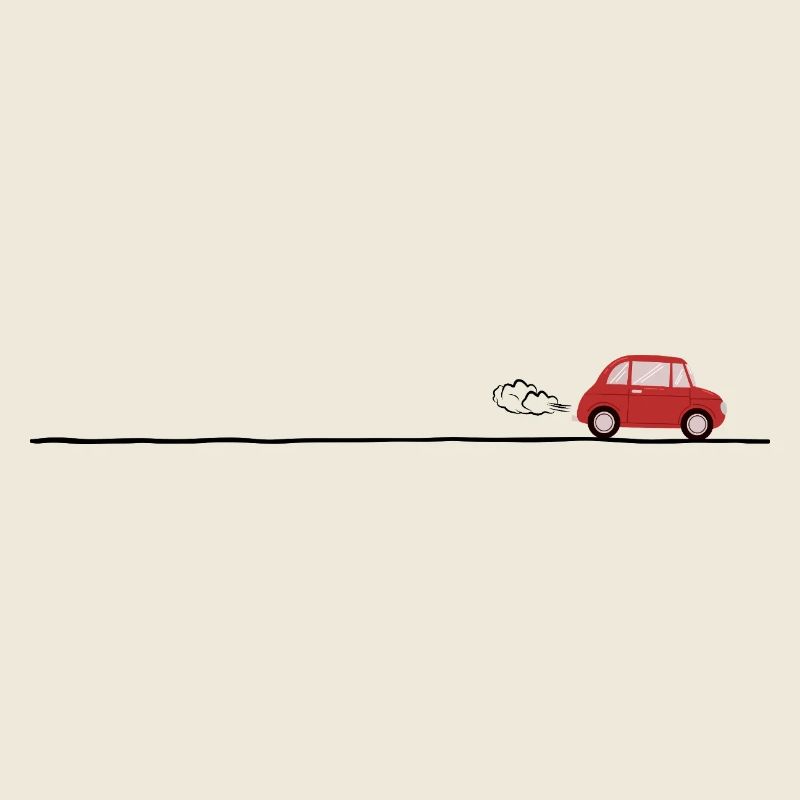 Red car on the road