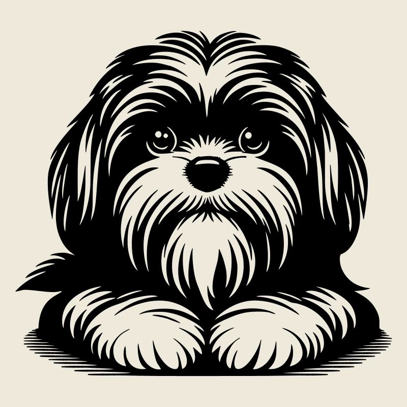 Shih Tzu Head with Paws