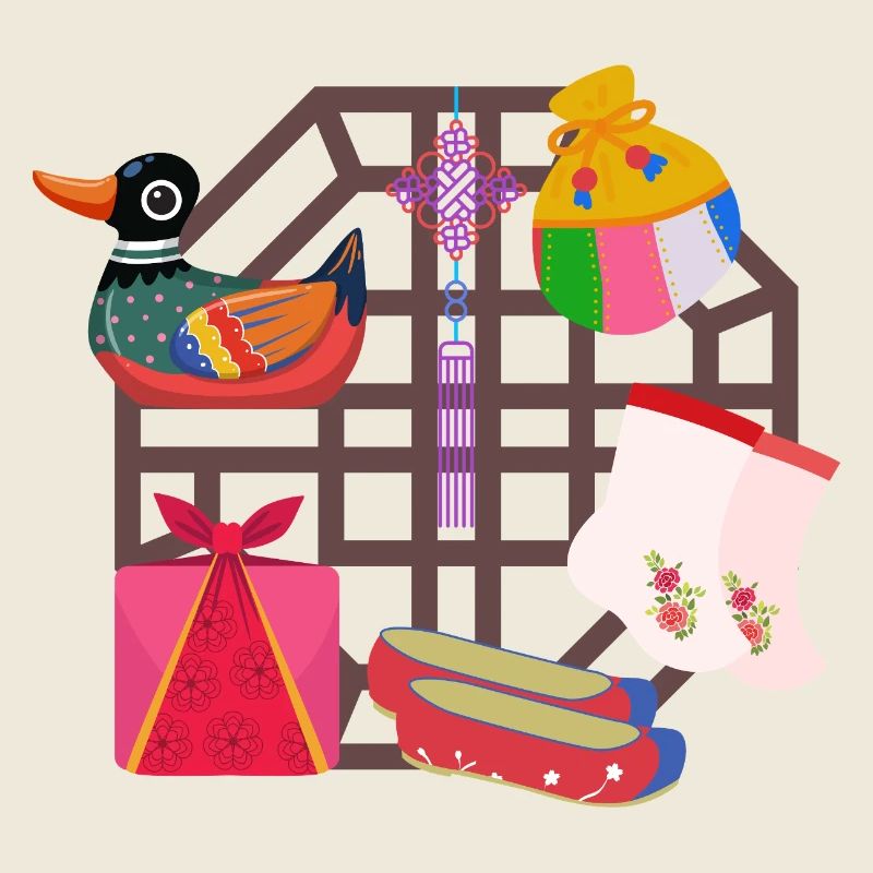Tradition coréenne – Canard mandarin et symboles