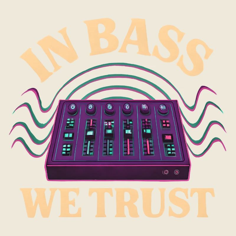 In Bass We Trust – DJ Mixer Techno Design