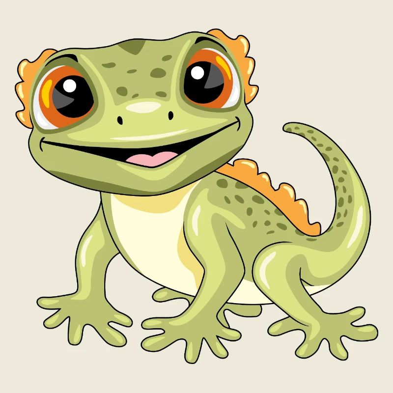 Drôle de gecko souriant