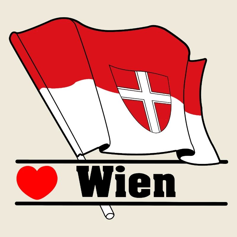 Drapeau de Vienne avec cœur