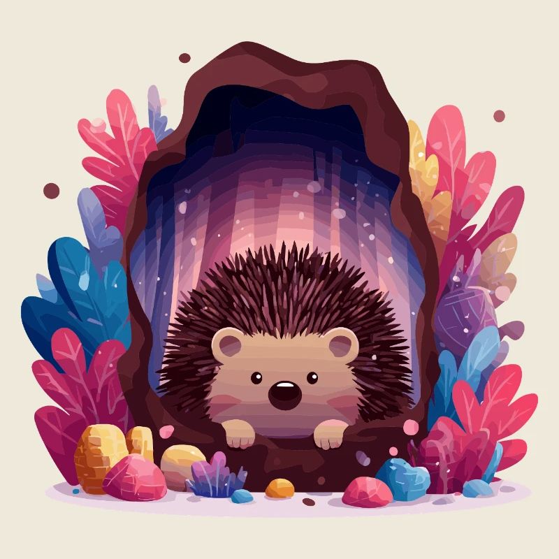 Hérisson dans la grotte de cristal