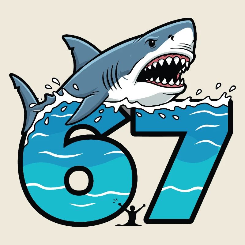 Un requin au-dessus d’une vague de 67