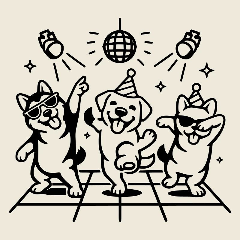 Dancing Party Dogs Kids Disco