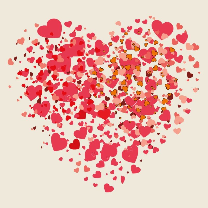 Mosaïque de cœurs de petits cœurs d’amour