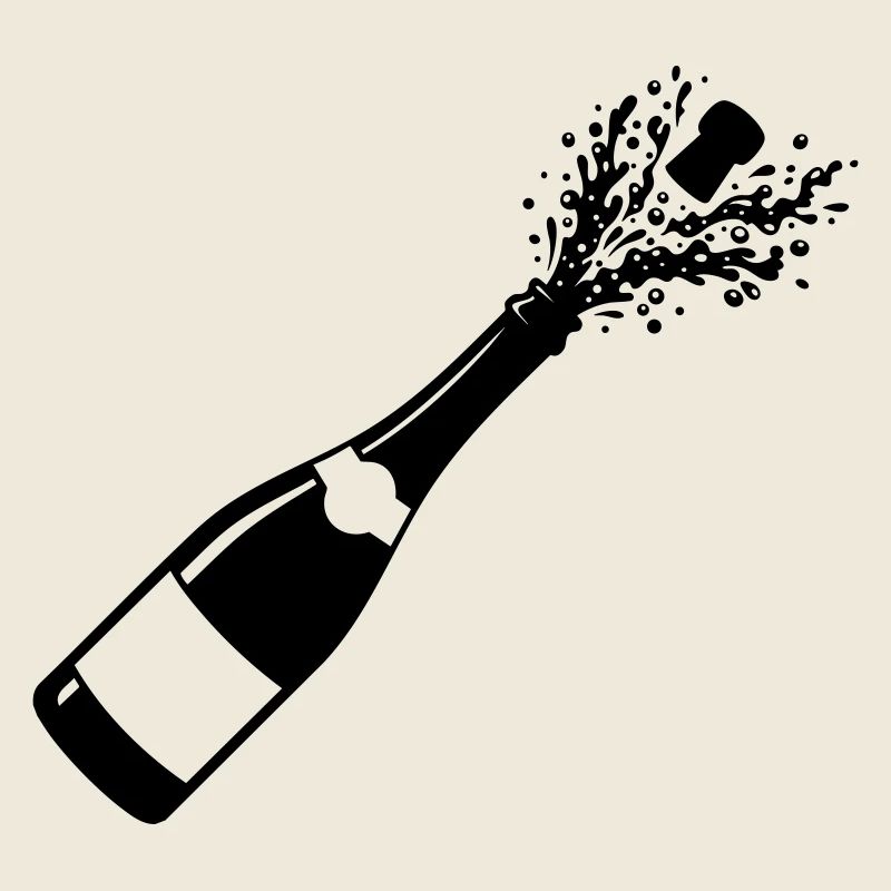 Sparkling Bottle Pop Silhouette