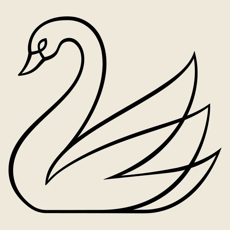 Minimal Swan Design Elegant Aesthetic Line Art