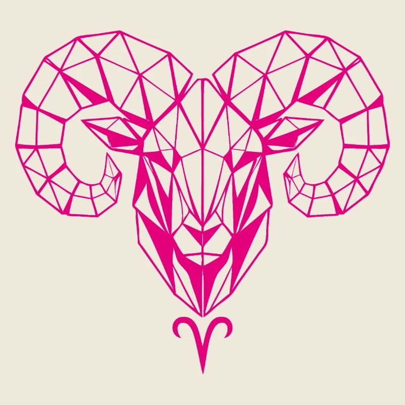 Geometrischer PinkWidder Kopf