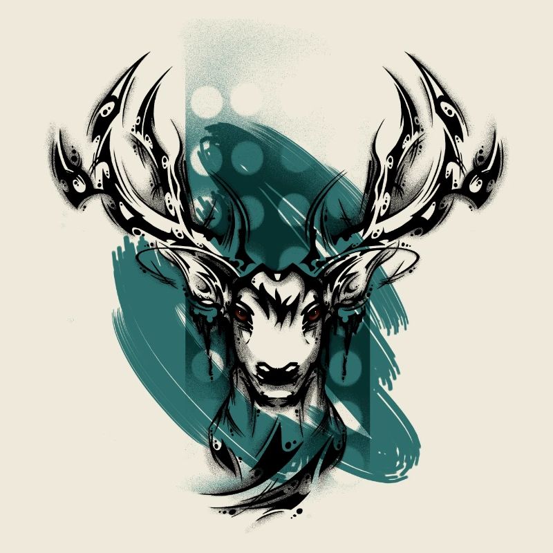 Tête de cerf noir
