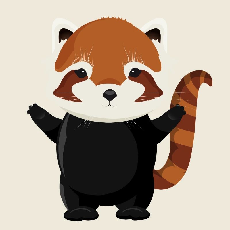 exotic magical little red panda bear
