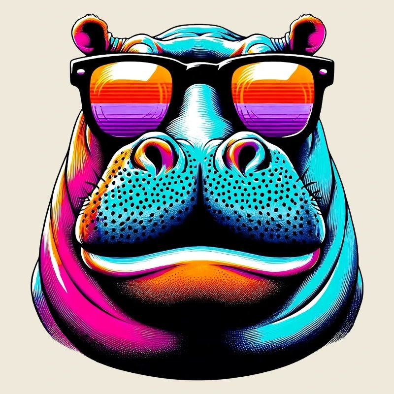 Nilpferd mit Sonnenbrille