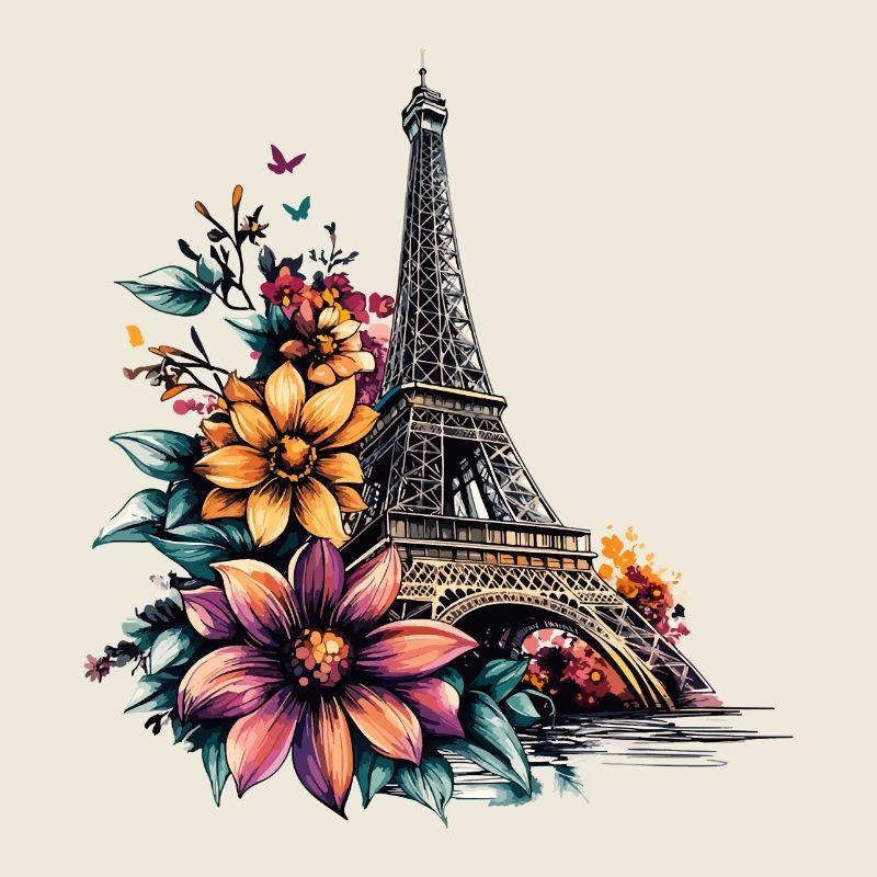 Paris Eiffelturm Frankreich Stadt Skyline Blumen