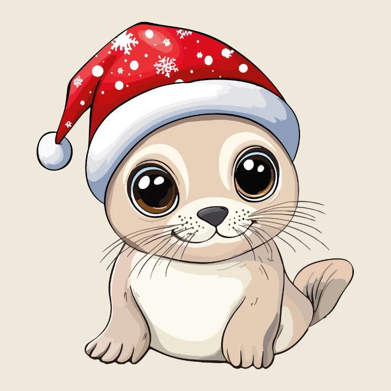 phoque Noël mignon mignon Noël Noël