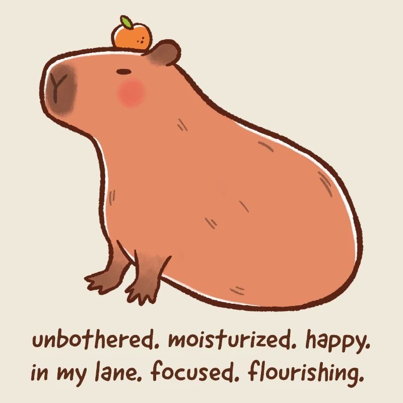 Relaxed Capybara – Flourishing Mood