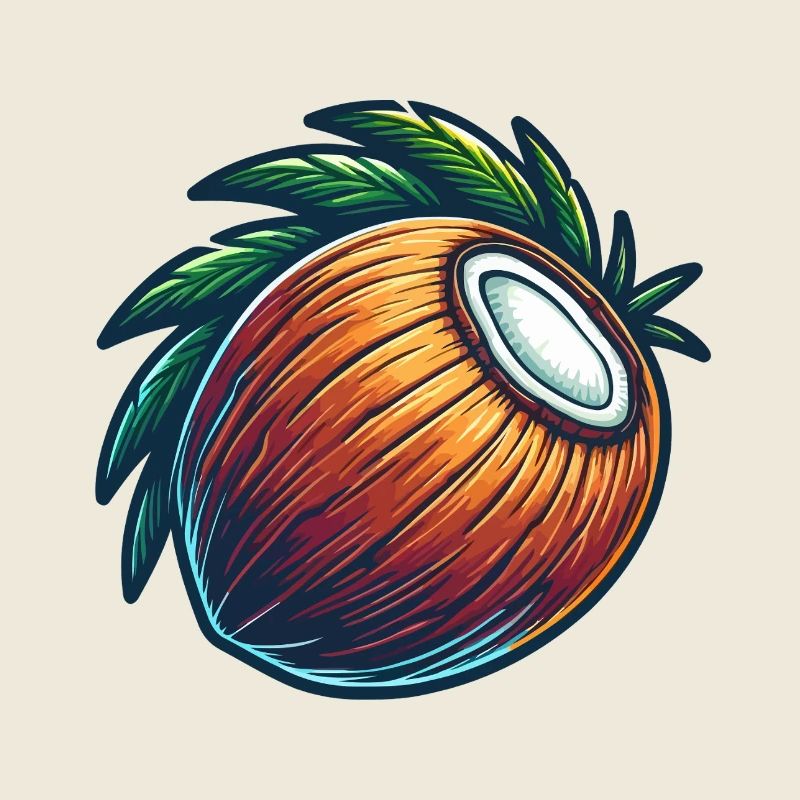 Walnut Tropical Fruit Illustration