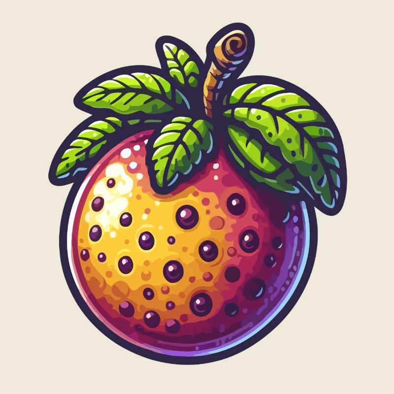 Fruit de la passion Colorée à Style Urbain