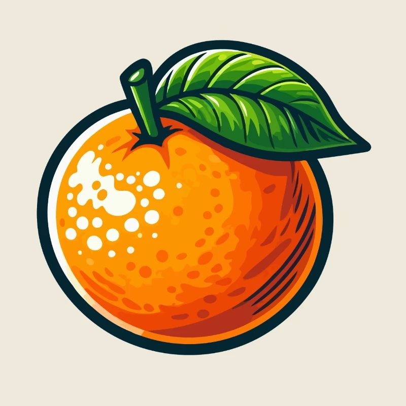 Bunt illustriertes Orange