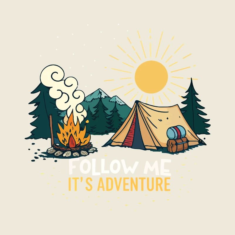 Aventure Nature Camping Illustration