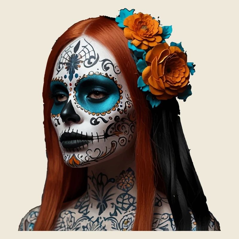 Sugar Skull Blumen Dia de Muertos