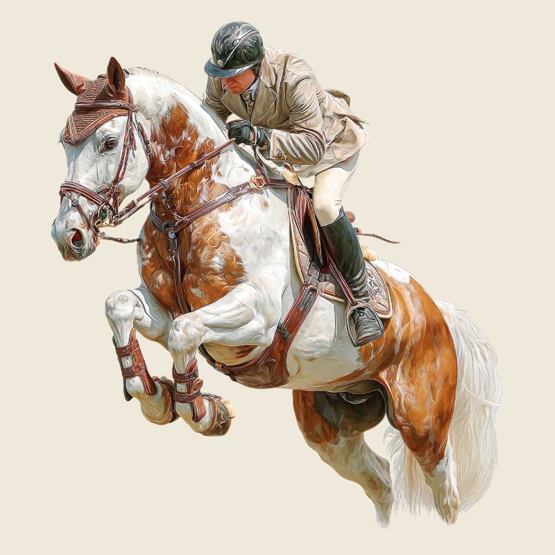 Springender Reiter im Galopp