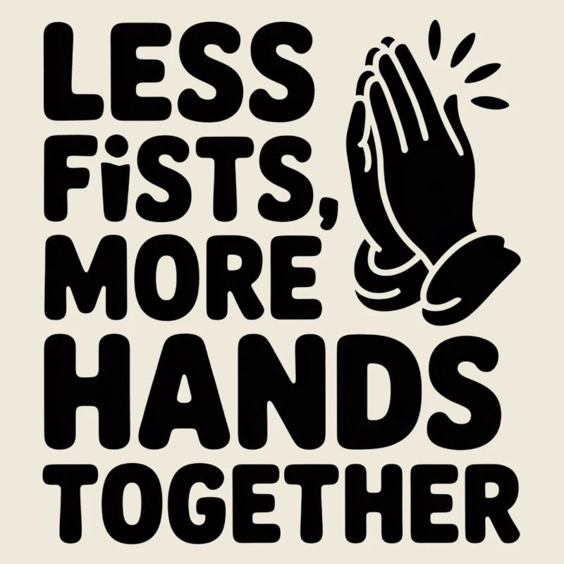 Moins de poings, plus de mains ensemble Prière