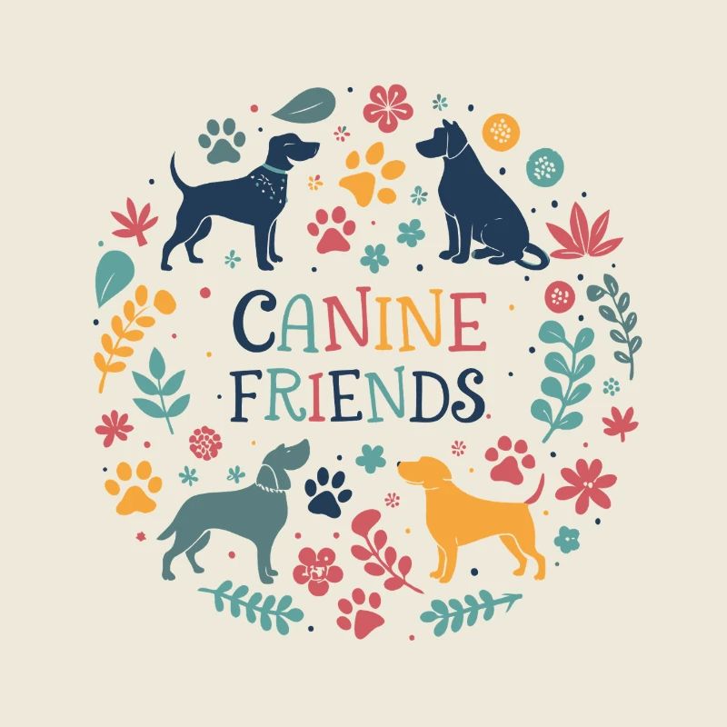 Hundefreunde in bunter Krone