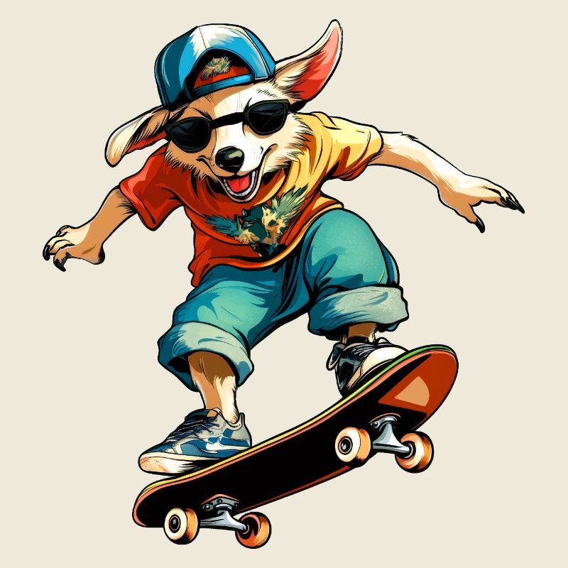 Skateboard Australian Shepherd - Chien
