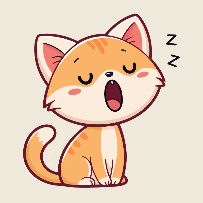 Chaton endormi pastel