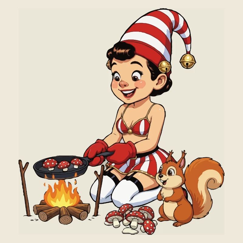 Leprechaun-Mädchen backt Pilze