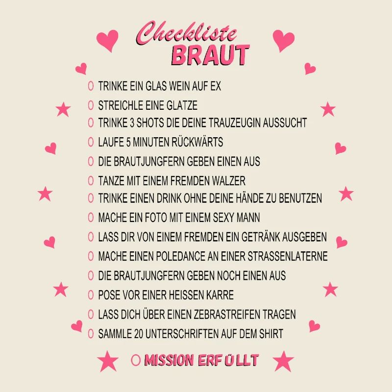 Bridal Checklist Pink