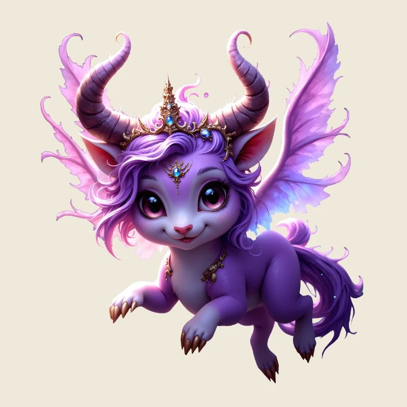 Dragon violet avec couronne