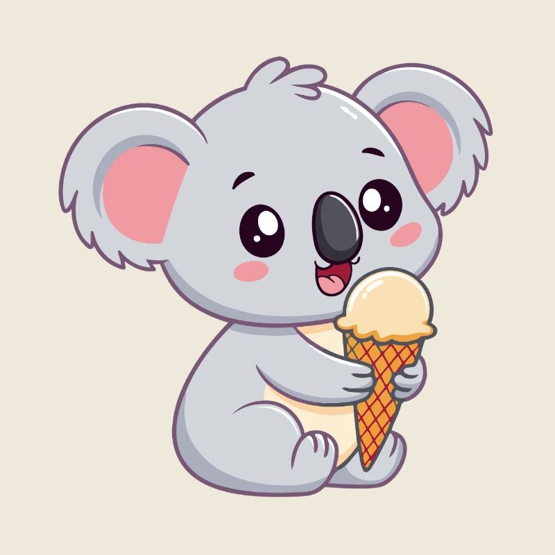 Koala gourmand à la glace