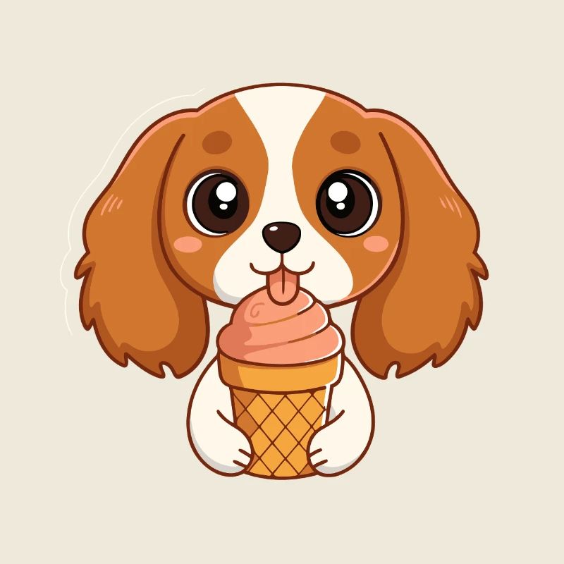 Chiot mignon glace