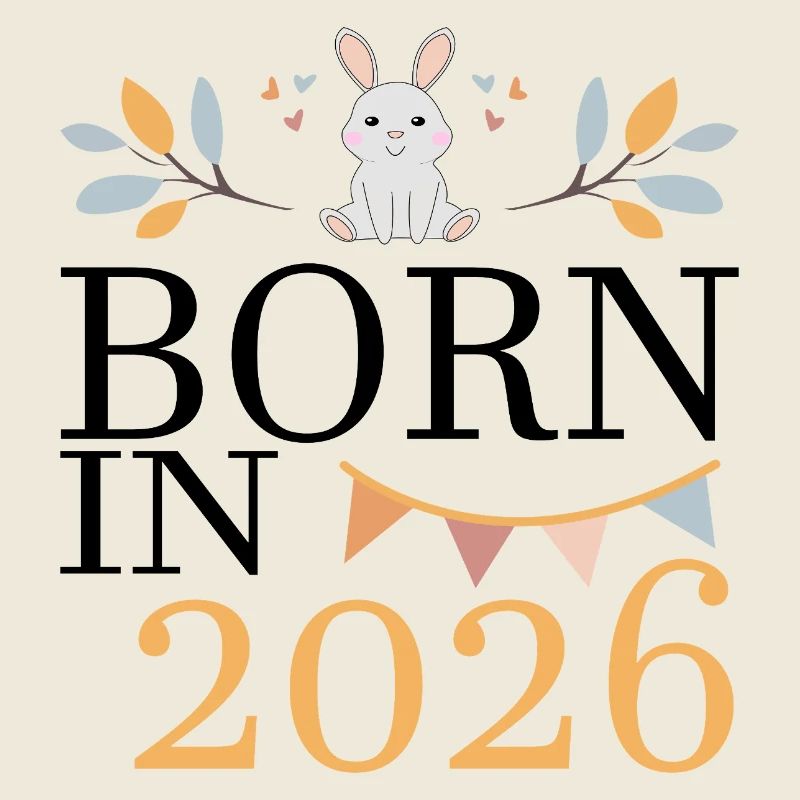 Born in 2026 Baby Hase bald Mama Geschenk