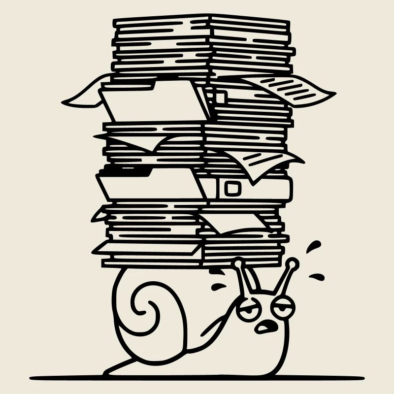 Snail Paper Stack Office Outline