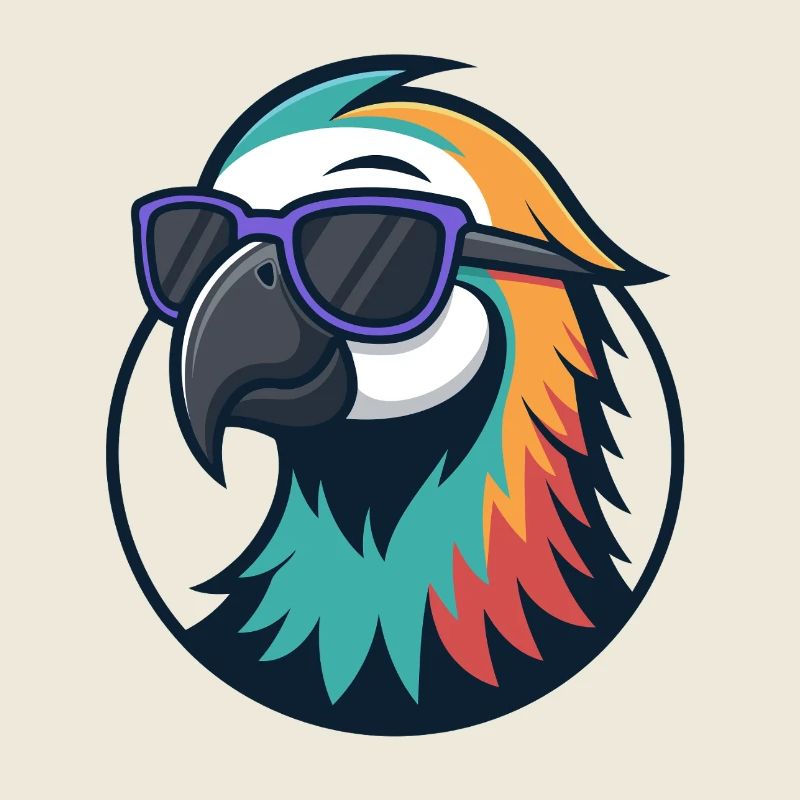 Colorful Parrot With Glasses