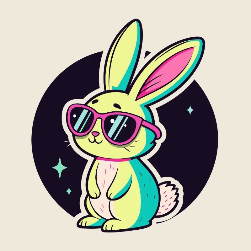Lapin néon chic lunettes soleil
